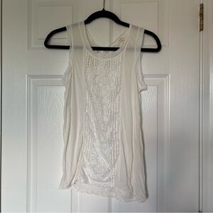 J. Crew White Cream Eyelet Tank Size Extra Small